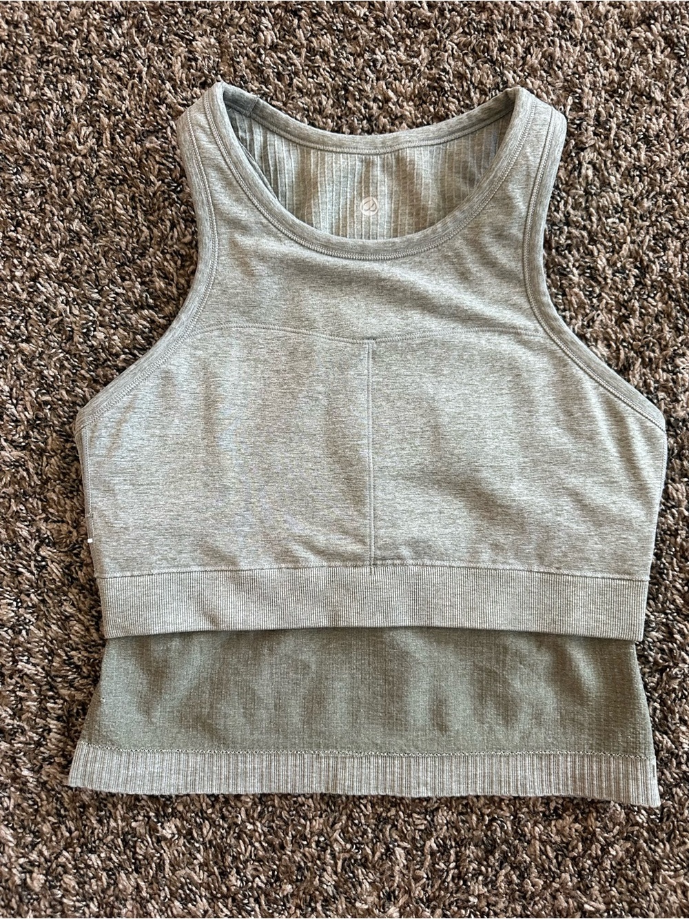 CRZ YOGA Seamless Ribbed High Neck Crop Tank Top size small - Picture 6 of 8